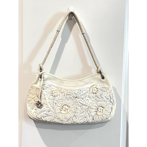 Brighton Masterpiece Magnolia La Sagrada 3D Floral Appliqué Shoulder Bag MRP$450 - Picture 2 of 12